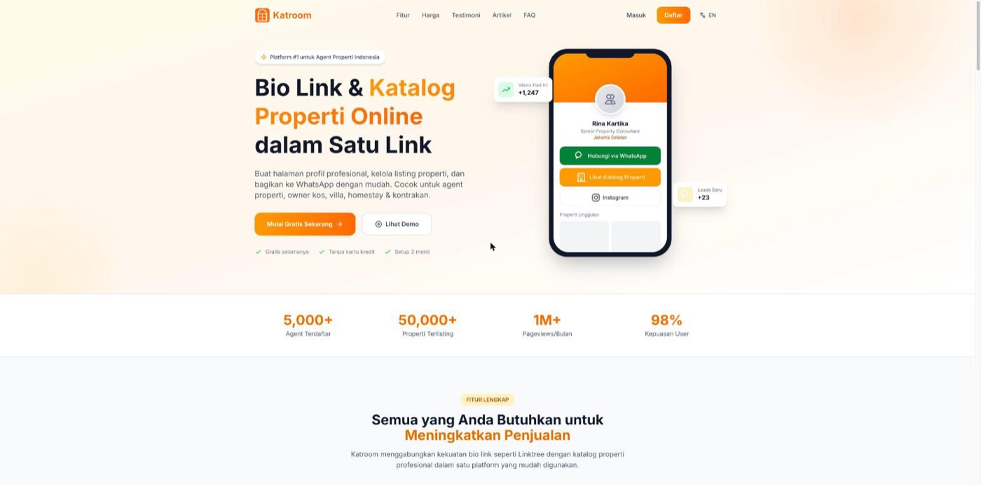 Tampilan beranda katalog.katroom.com